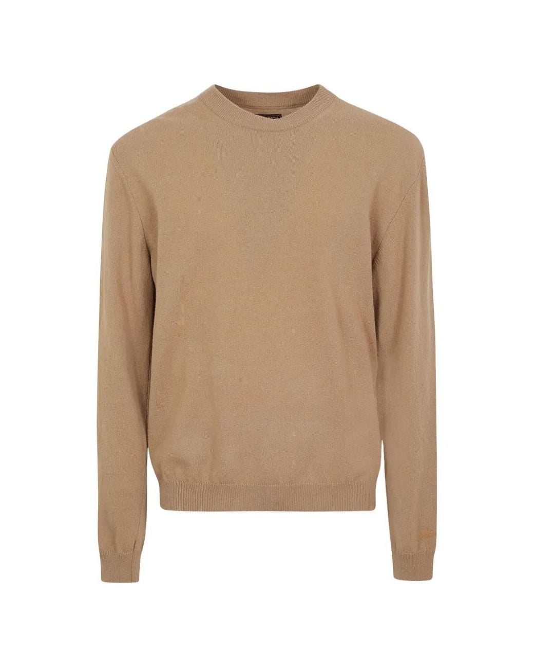 Woolrich Natural Crew-Neck Virgin Wool Sweater for men