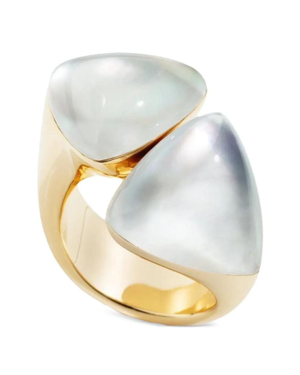 Vhernier White Freccia Rock Crystal And Mother-Of-Pearl Ring