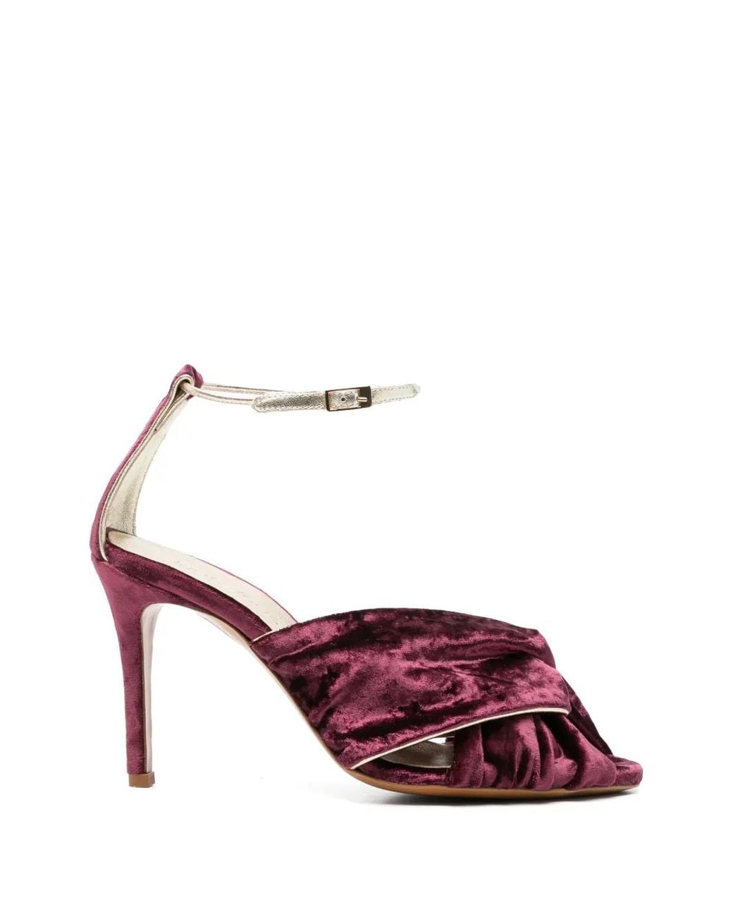 Forte_forte Purple Crossover Velvet Sandals