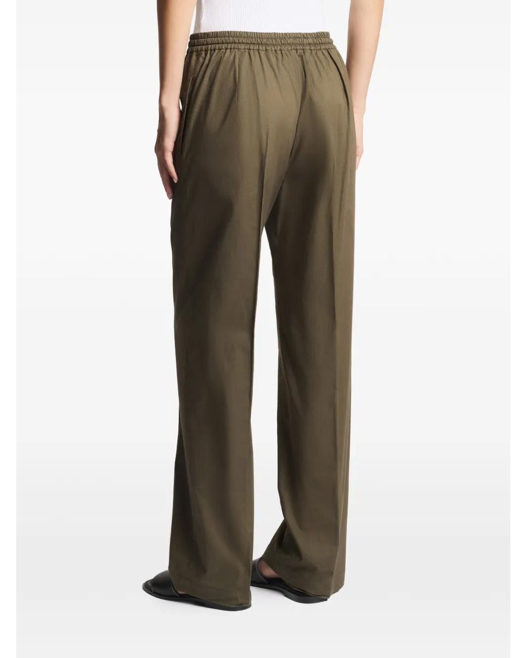 Fay Green Drawstring-Fastening Trousers