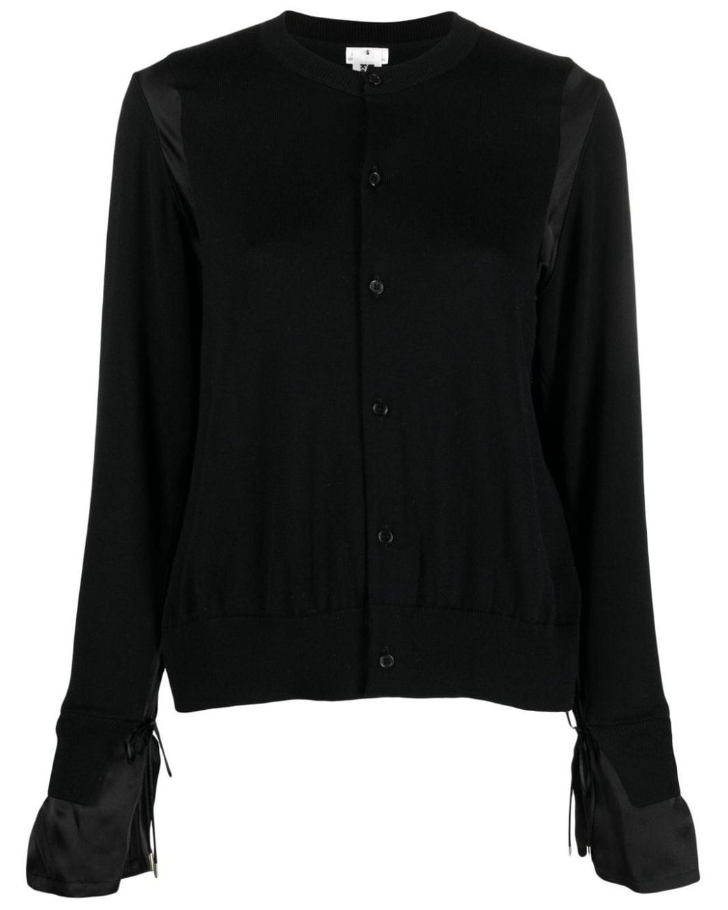 Noir Kei Ninomiya Round-neck Button-down Cardigan in Black | Lyst