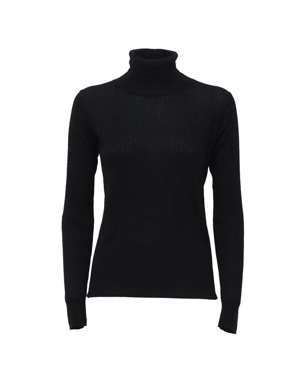 C.T.Plage Black Ribbed-Knit Roll-Neck Sweater