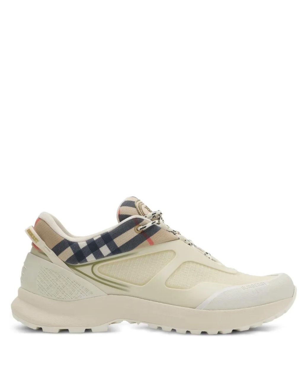 Burberry White Check And Mesh Discover Sneakers for men