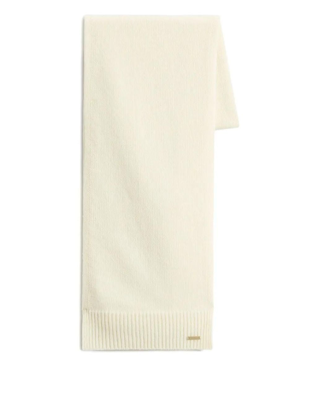 Set Berretto E Sciarpa A Coste di Woolrich in White