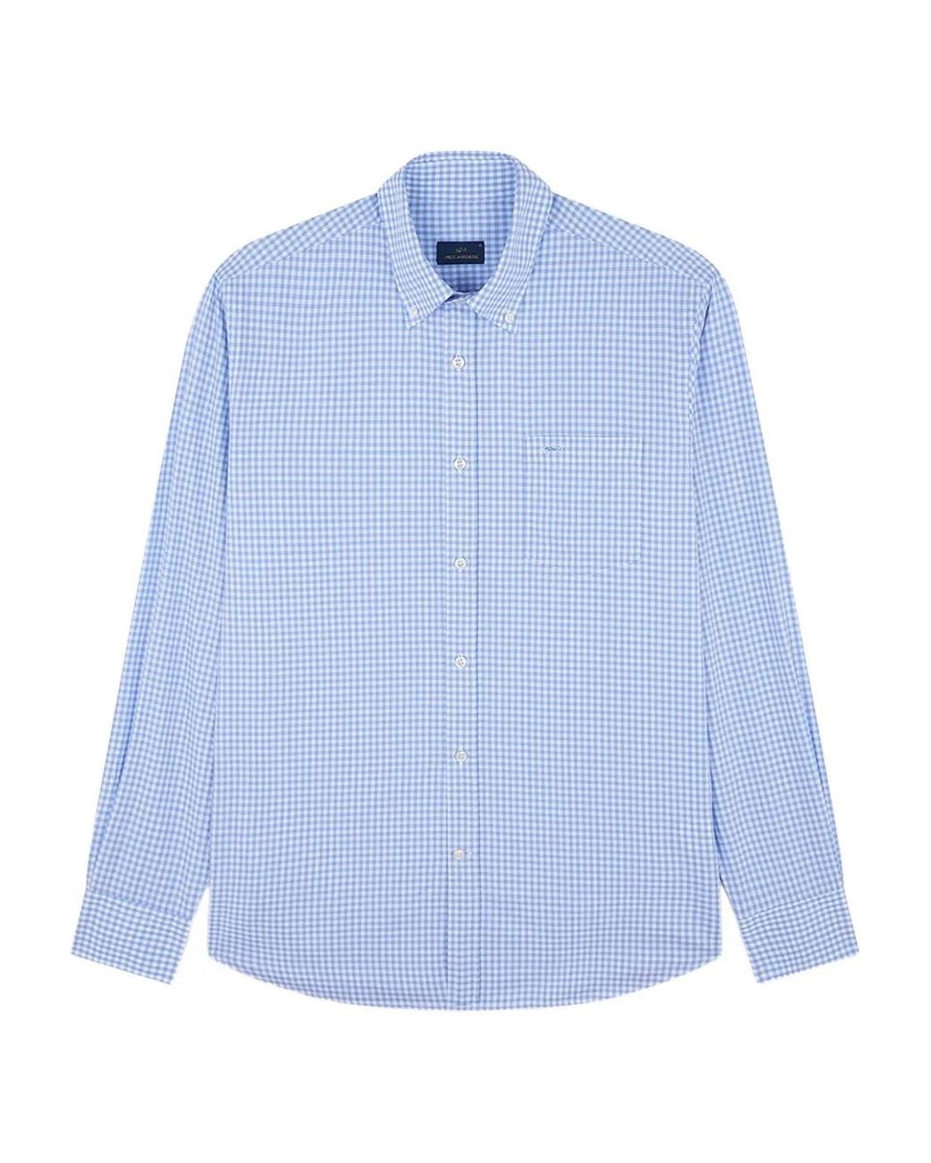 Paul & Shark Blue Cotton Poplin Shirt for men