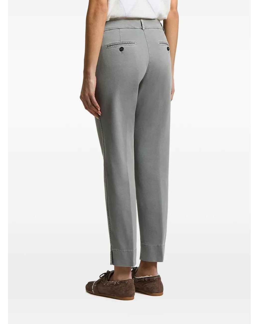 Peserico Gray Pressed-Crease Trousers