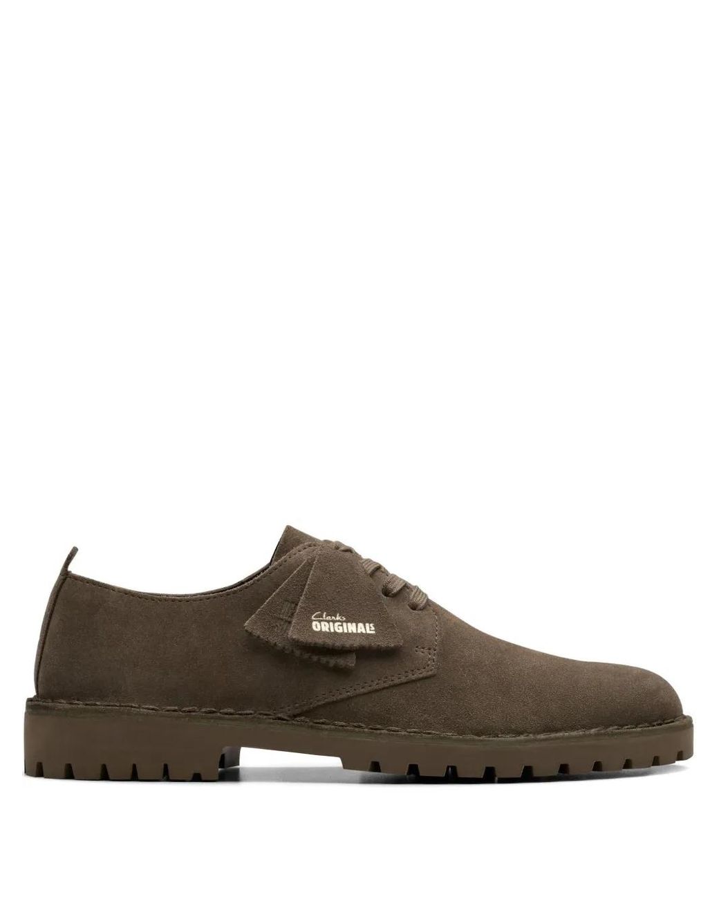 Clarks Brown Desert Rock Derby Shoes for men