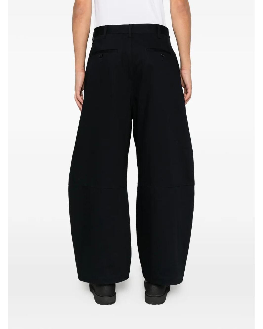 Comme des Garçons White Pleated Tapered Trousers for men