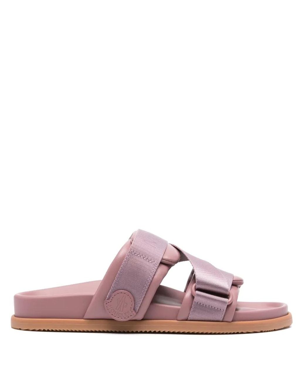 Moncler Pink Logo-Jacquard Slides