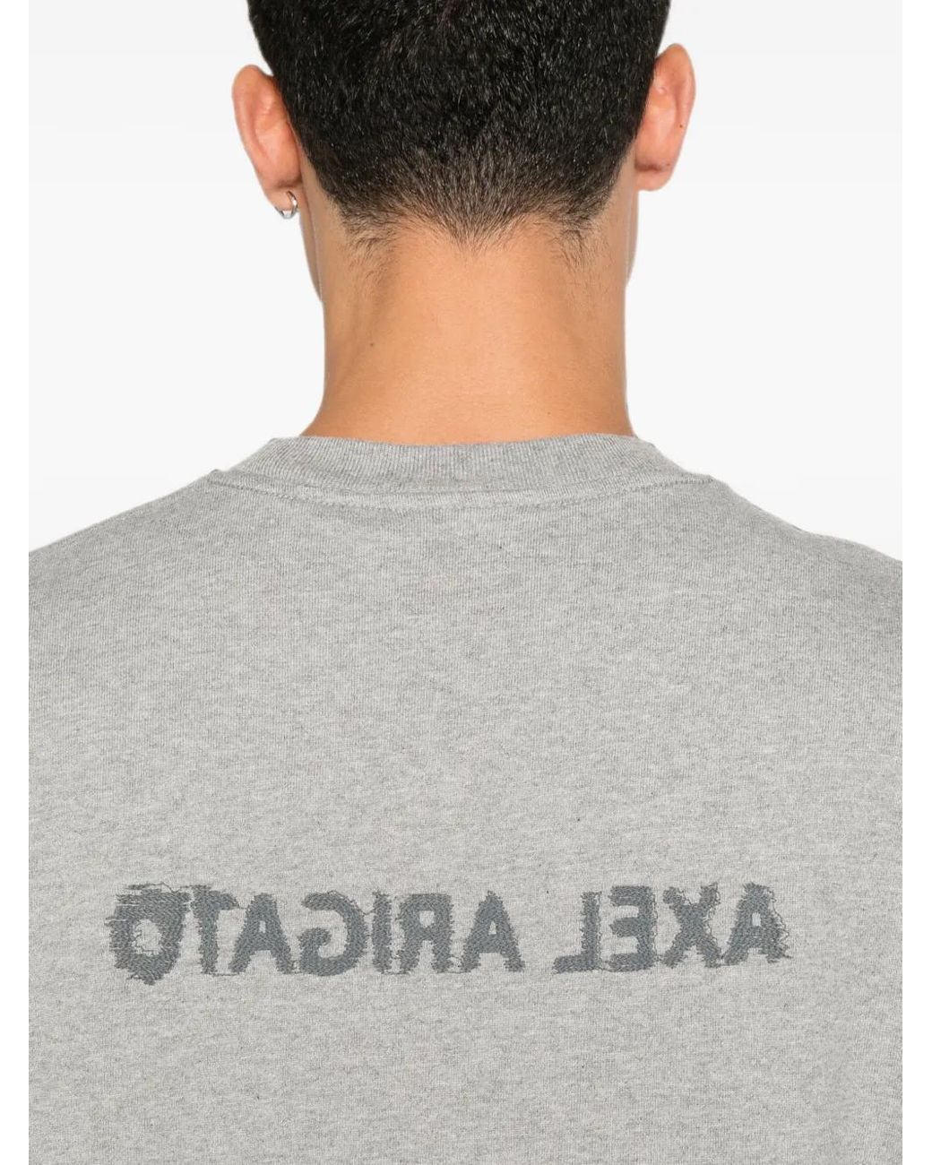 Axel Arigato Gray Baseline Logo-Print Cotton T-Shirt for men