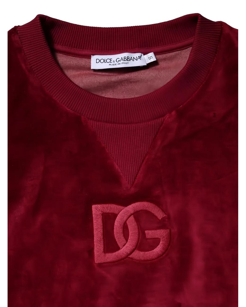 Dolce & Gabbana Logo-Embroidered Velvet-Texture Sweater