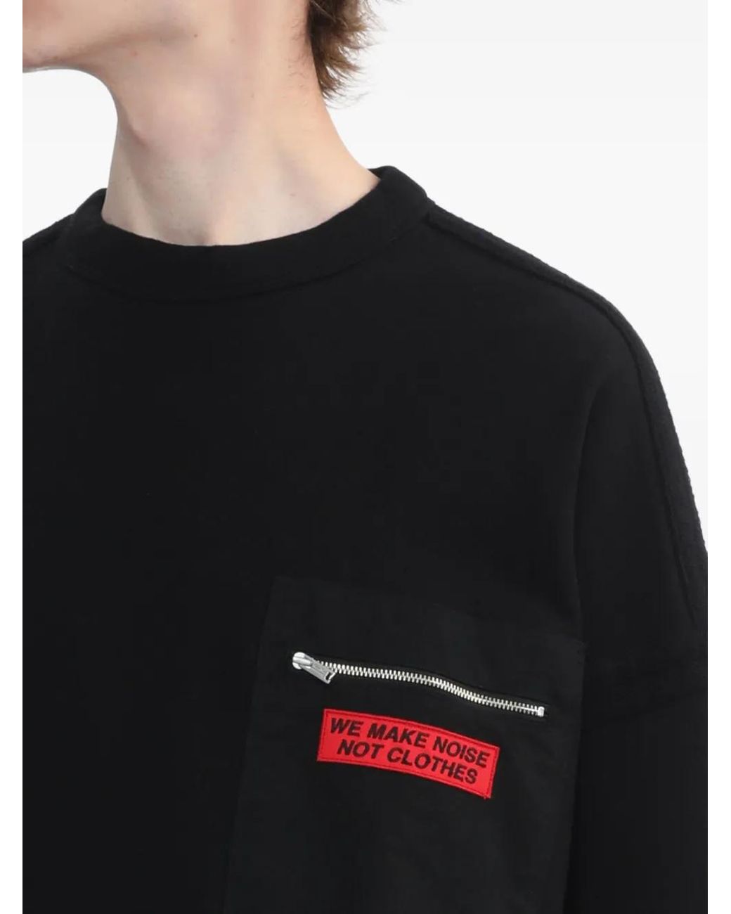 Undercover Black Zipped-Pocket Cotton Sweatshirt for men
