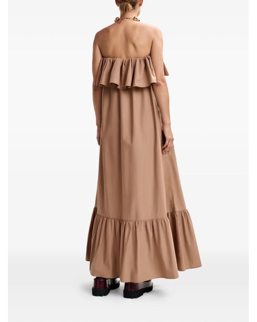 Essentiel Antwerp Natural Joyce Ruffled Maxi Dress