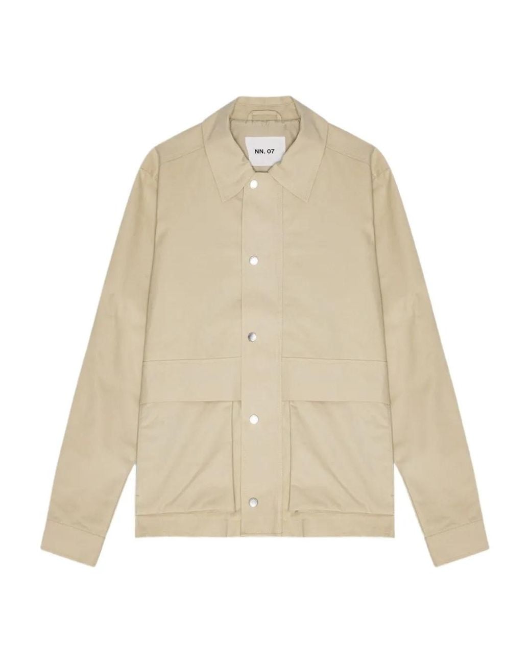 NN07 Natural Paulo Press-Stud Overshirt for men