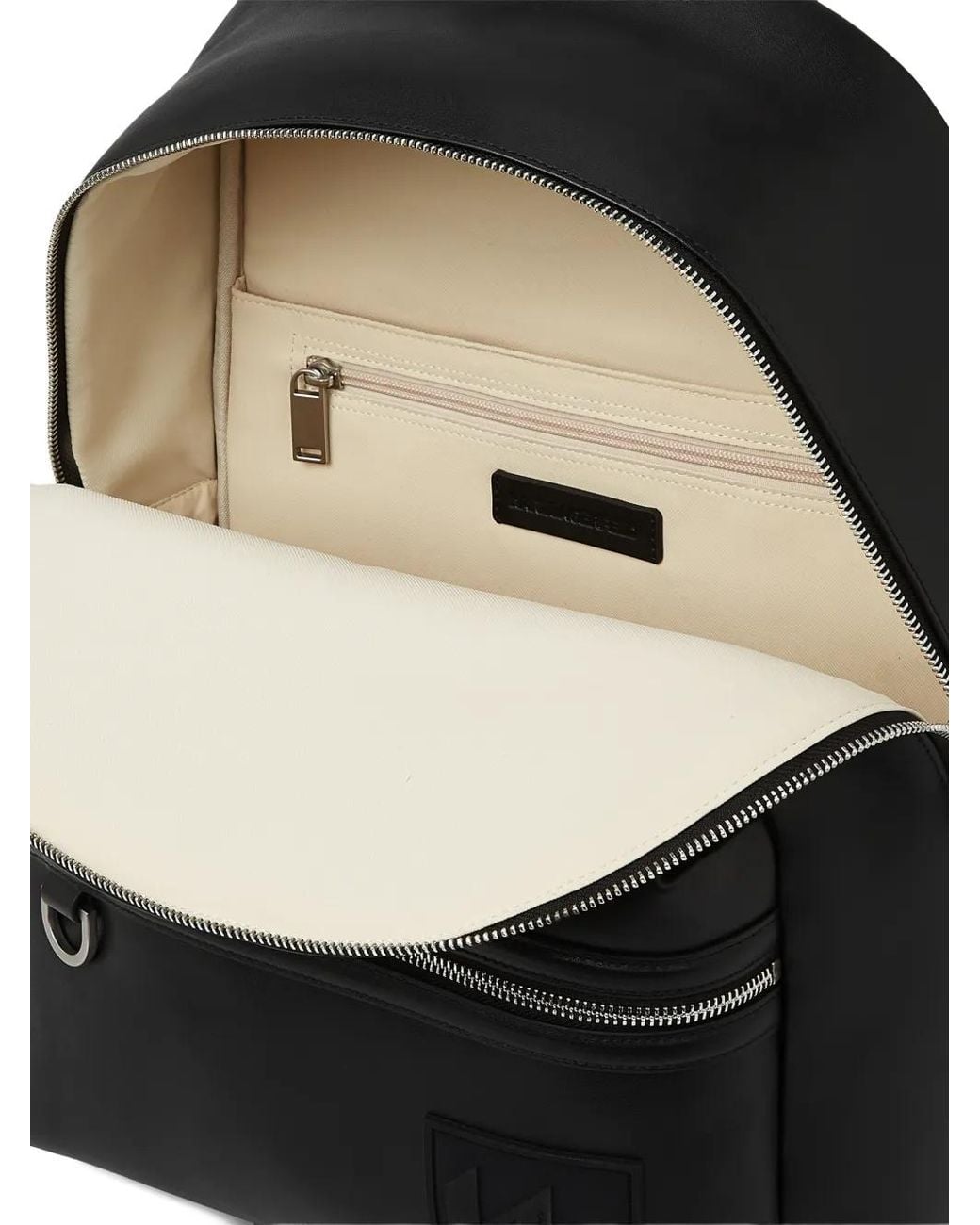 Karl Lagerfeld Black Logo-Patch Backpack for men