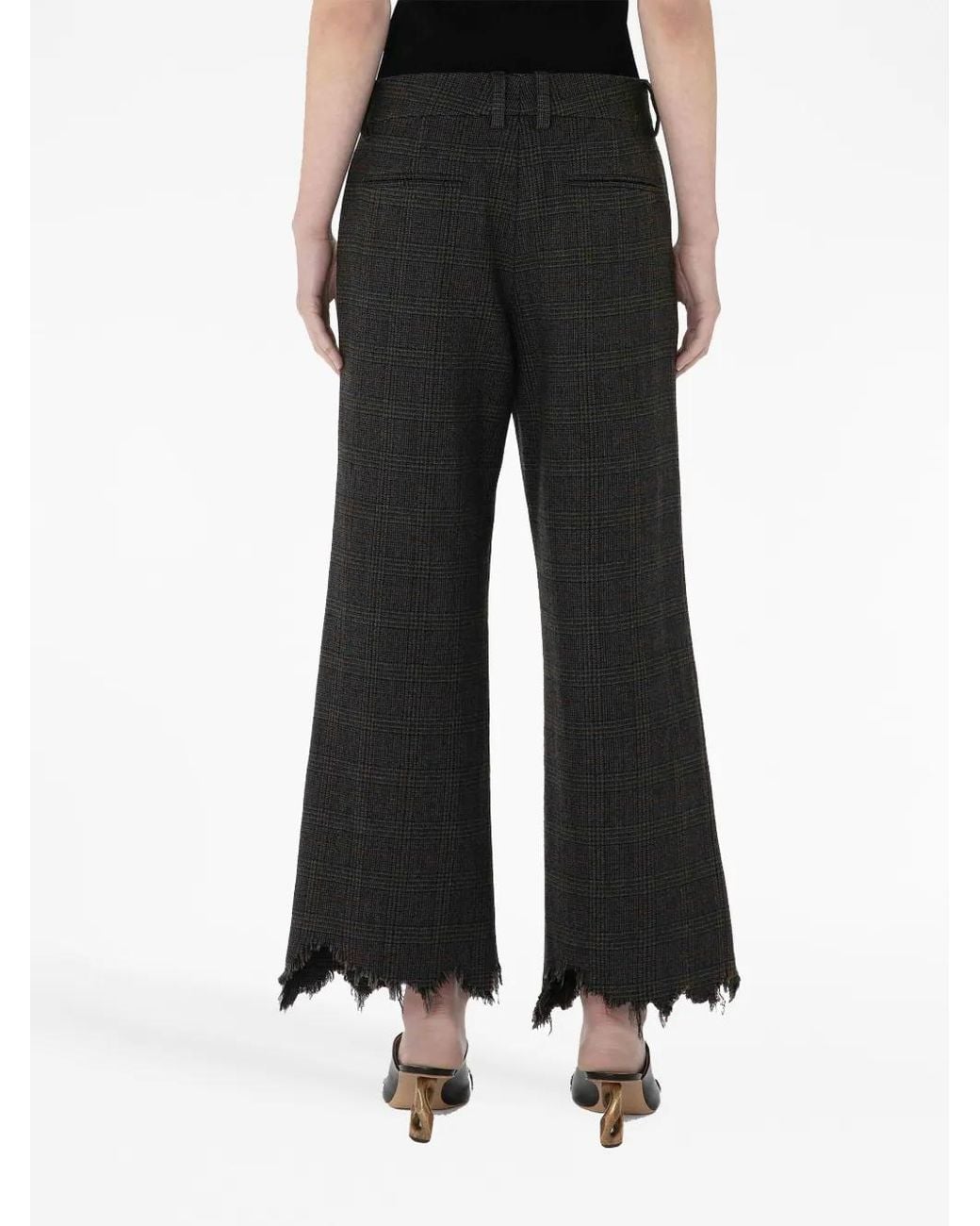 J.W. Anderson Black Jwanderson Distressed-Effect Straight-Leg Trousers