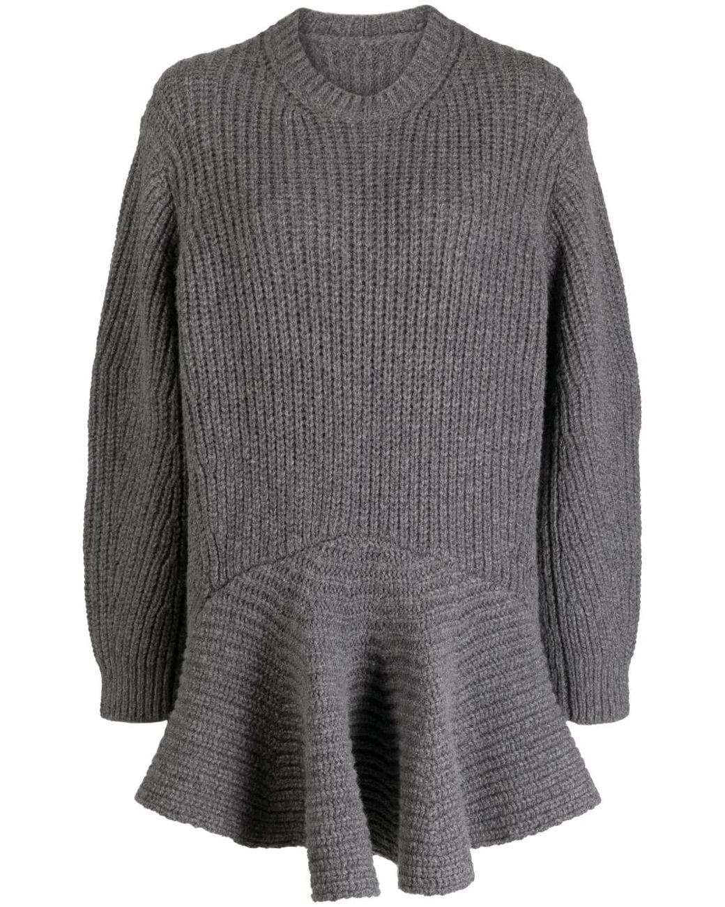 JNBY Gray Crew-Neck Drop-Shoulder Minidress