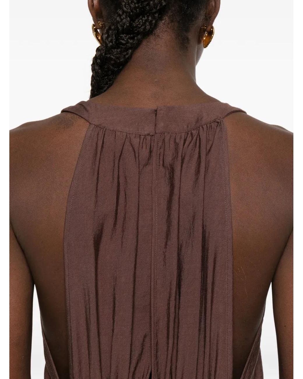 ERMANNO FIRENZE Brown Embroidered Maxi Dress