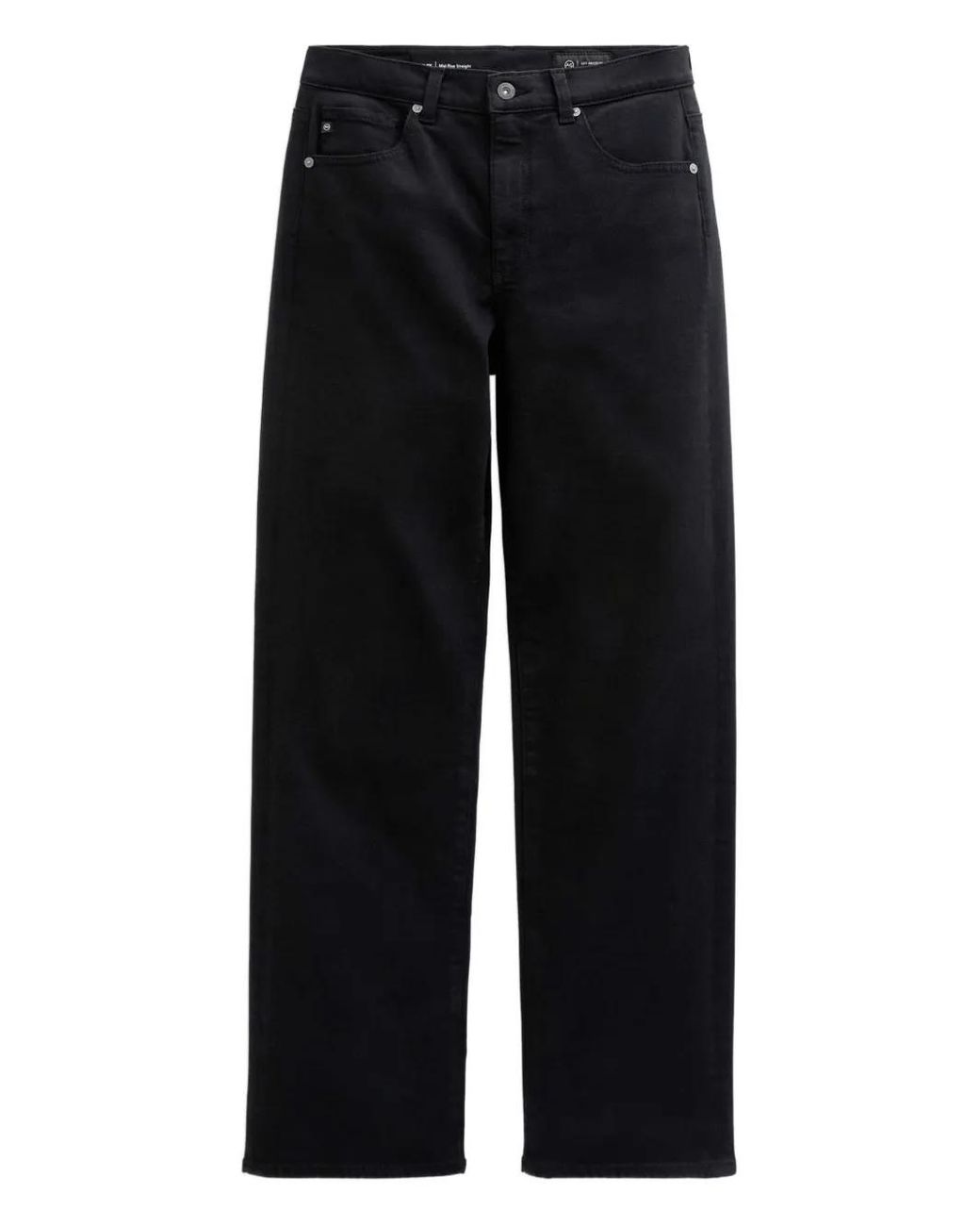 AG Jeans Black Brinley Straight-Leg Jeans