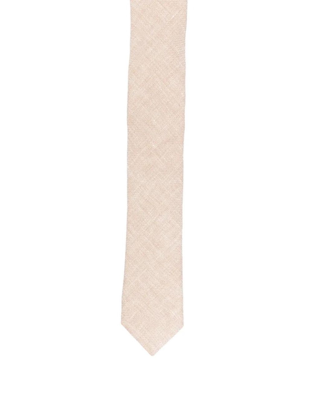 Eleventy White Texture Tie for men