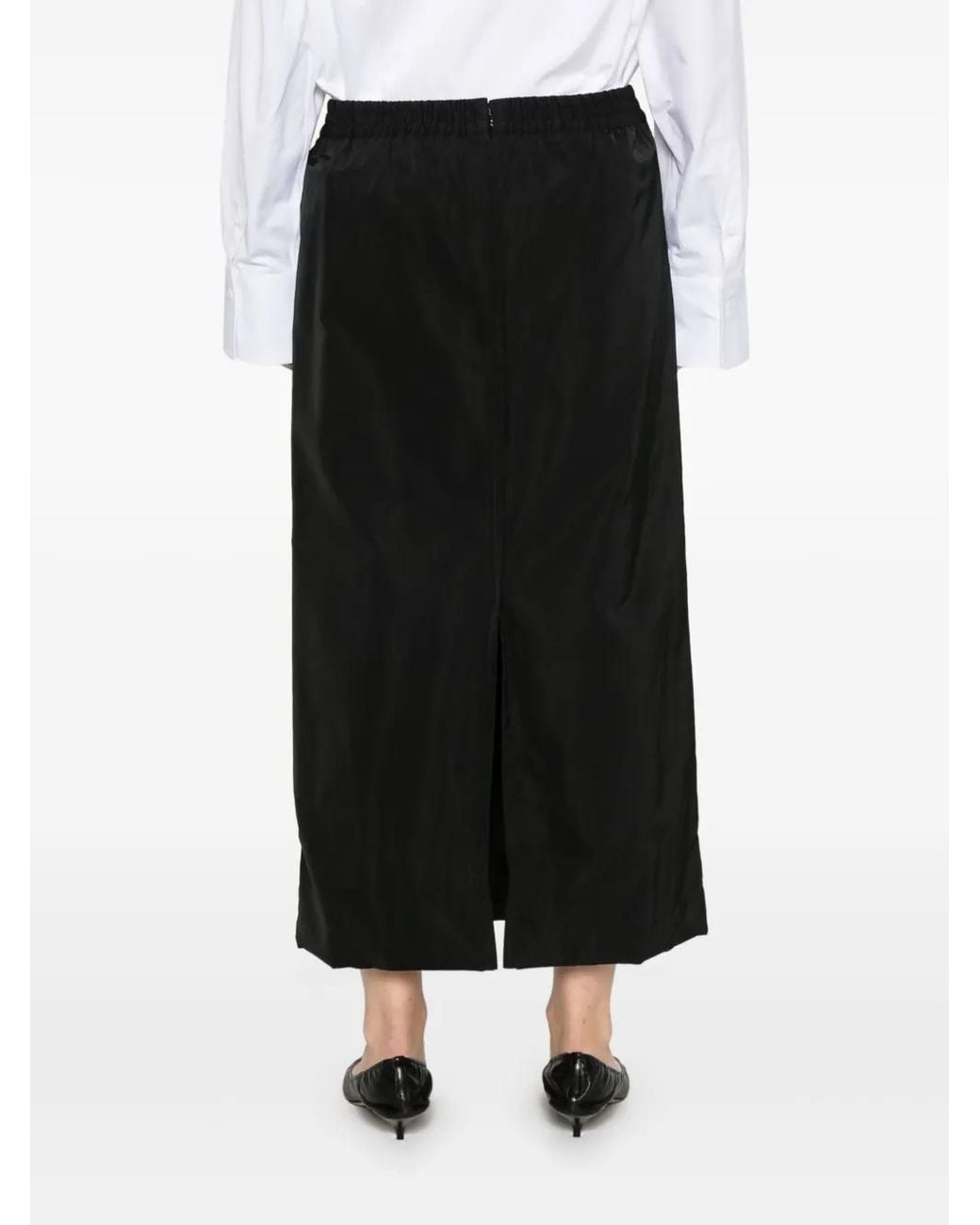 Carven Black Pencil Midi Skirt