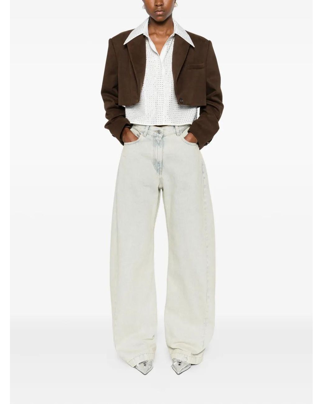 GIUSEPPE DI MORABITO Brown Single-Breasted Cropped Jacket