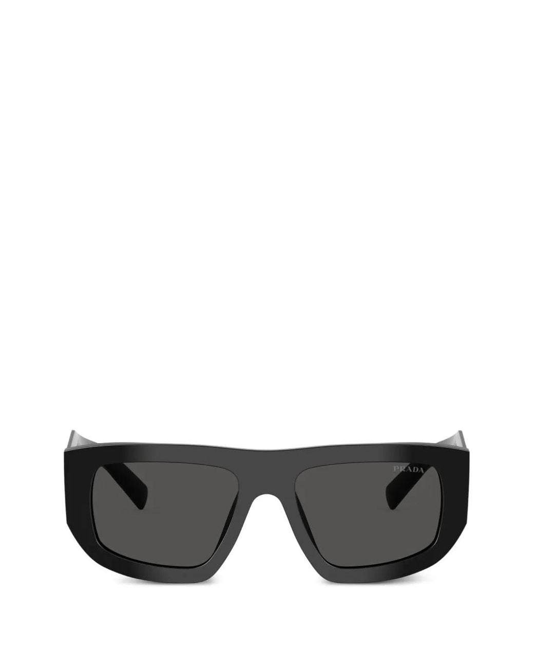 Prada Black Logo-Engraved Rectangle Sunglasses
