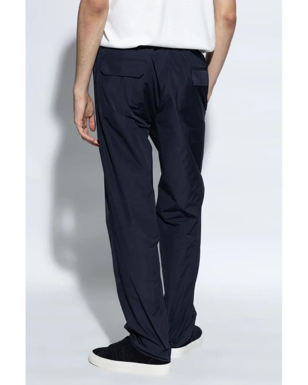 Moncler Blue Logo-Patch Trousers for men