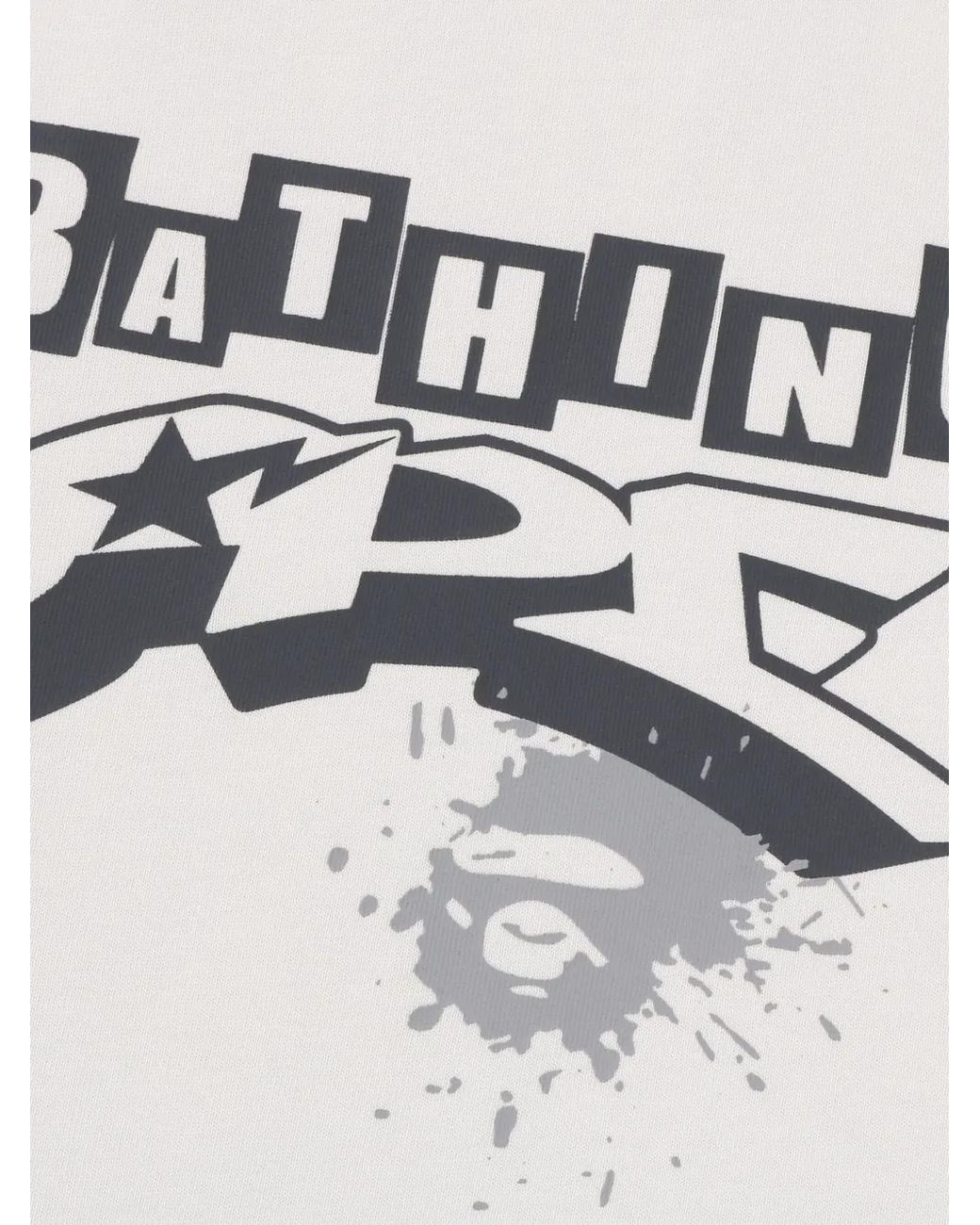 A Bathing Ape White Graffiti Bape Logo Relaxed Fit Tee #1 for men