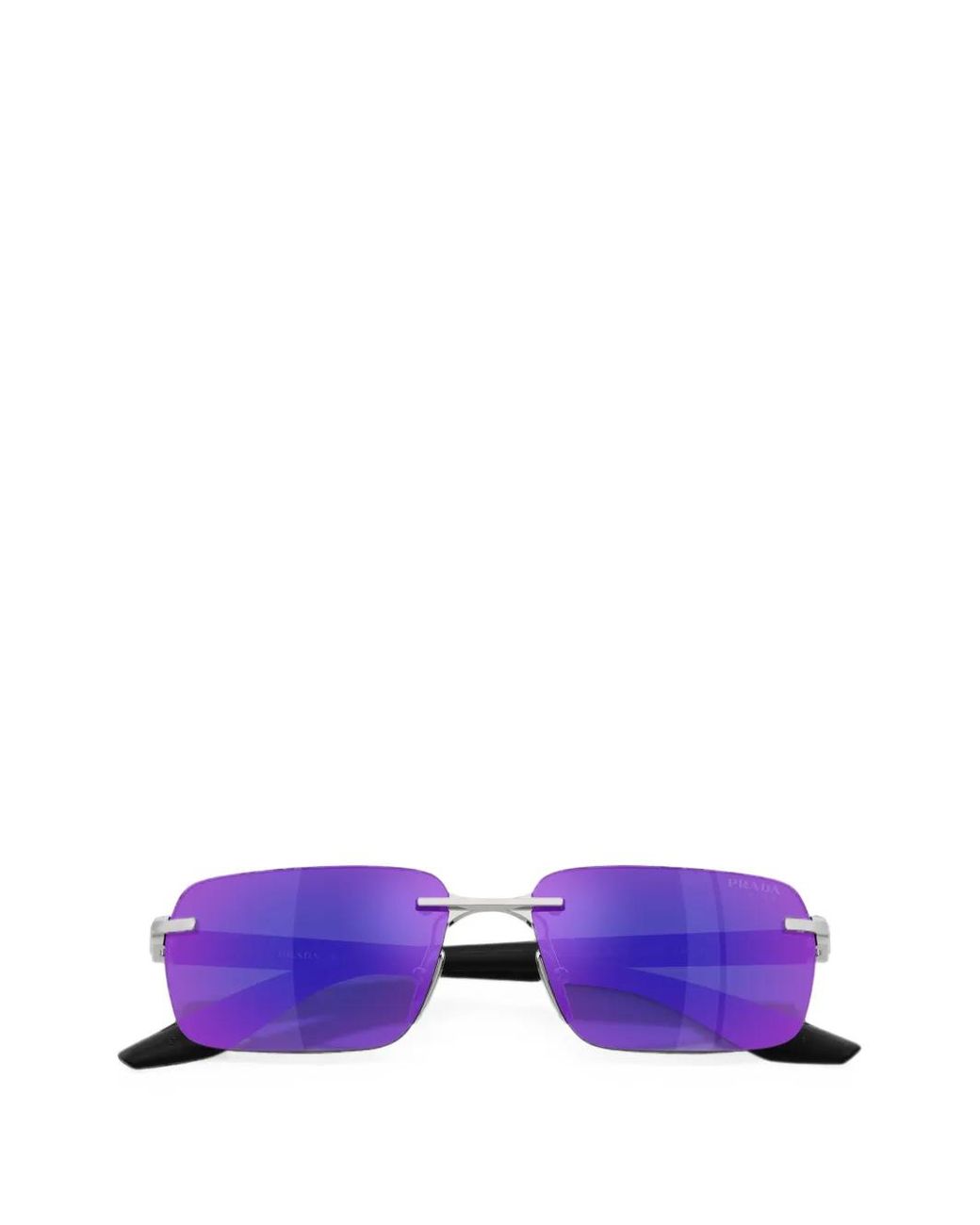 Prada Purple Rimless Rectangle-Frame Sunglasses for men