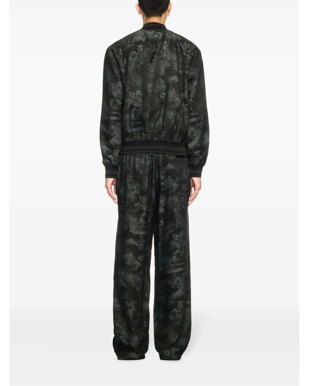 Off-White c/o Virgil Abloh Black Fresco Souvenir Varsity Bomber Jacket for men