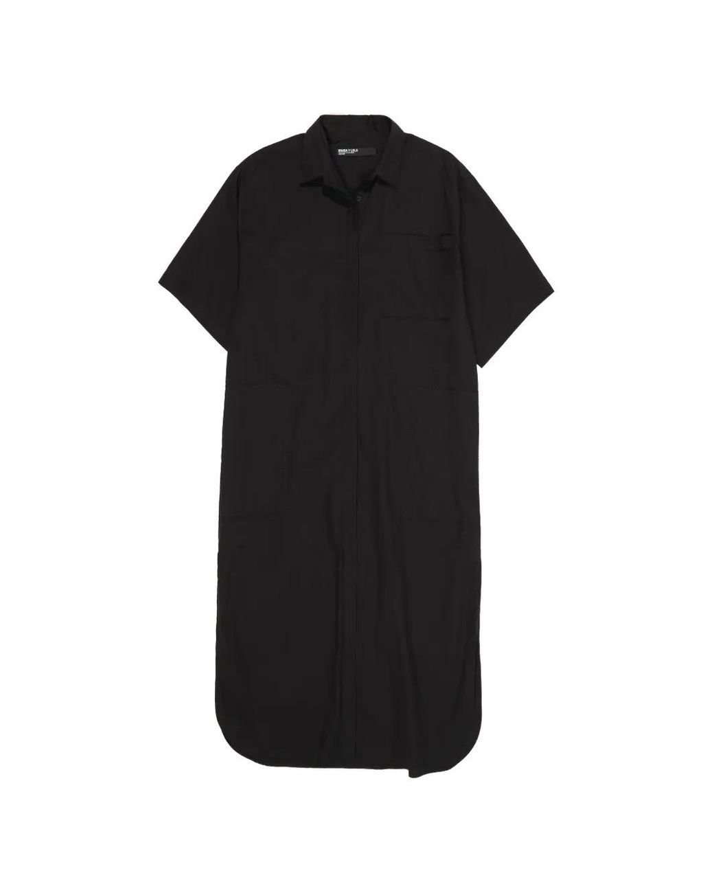 Bimba Y Lola Black Cotton Embroidered Shirt Dress