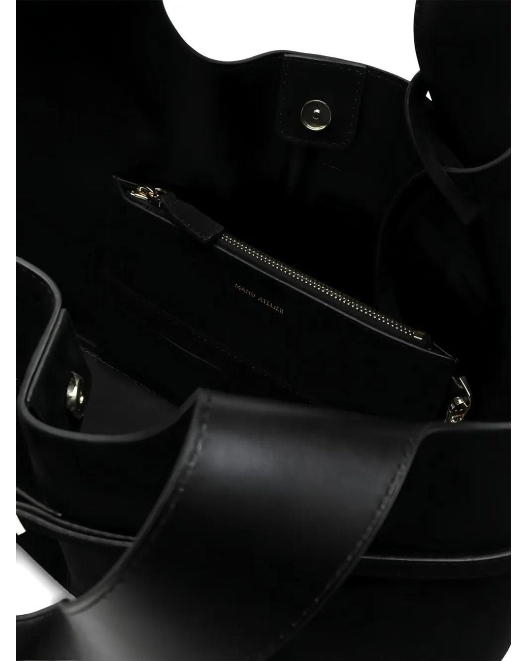 MANU Atelier Black Cambon Cabas Suede Tote Bag