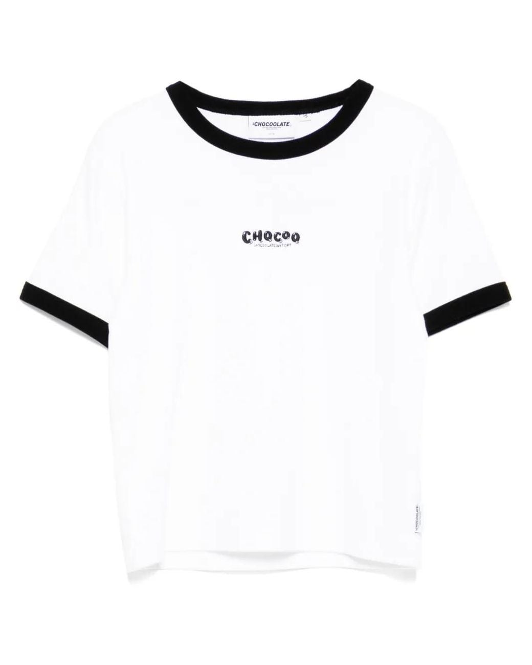 Chocoolate White Logo-Embroidered T-Shirt