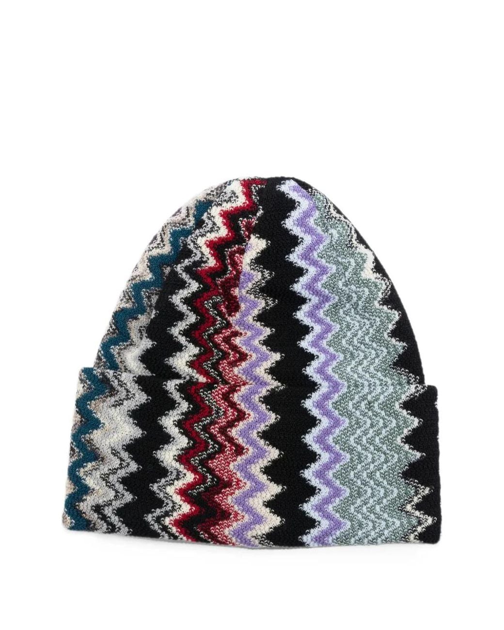 Missoni White Zigzag-Knit Beanie Hat for men