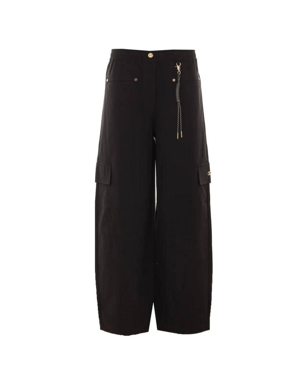 Liu Jo Black Oversized Trousers With Charm