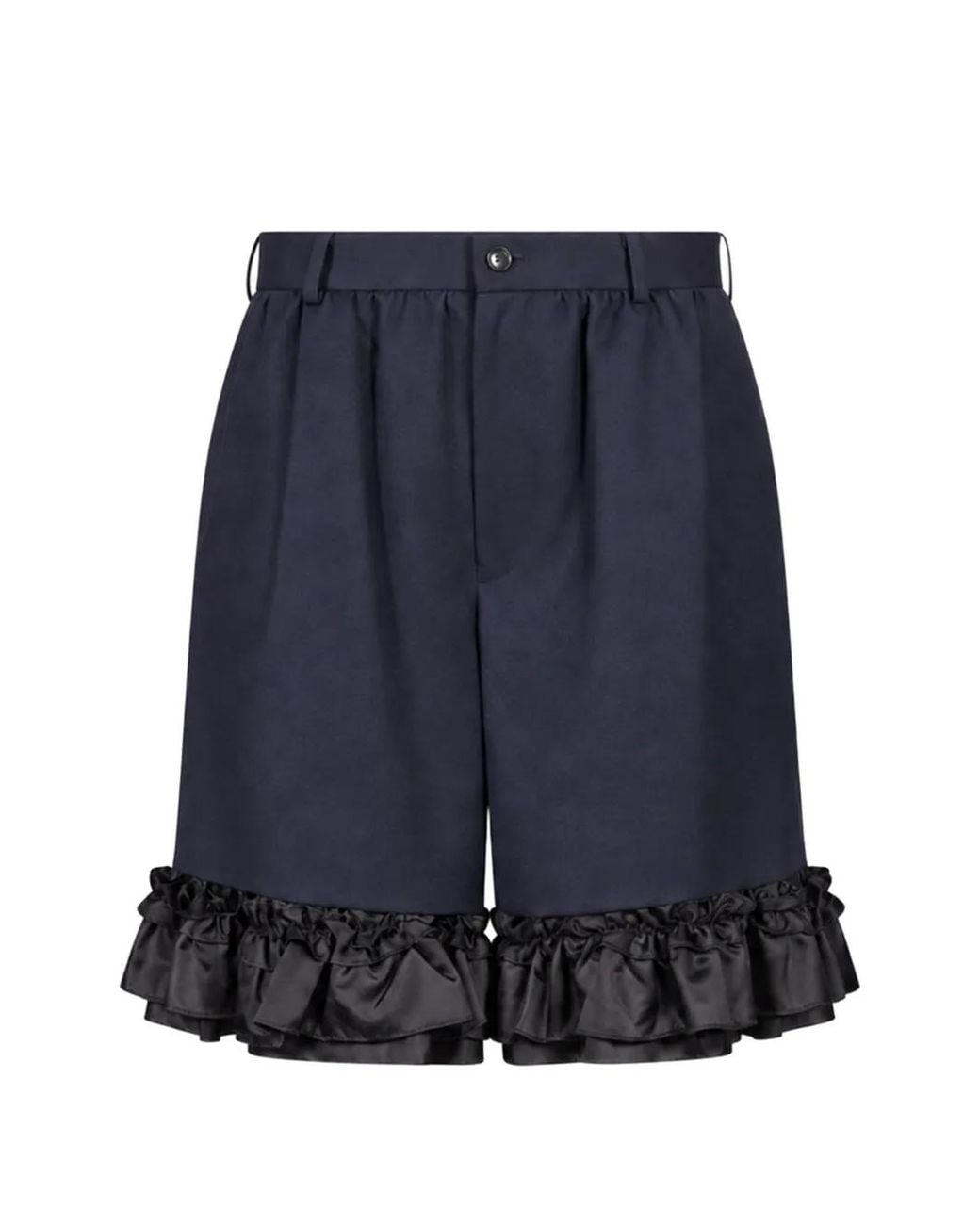 Comme des Garçons Blue Ruffled-Trim Shorts
