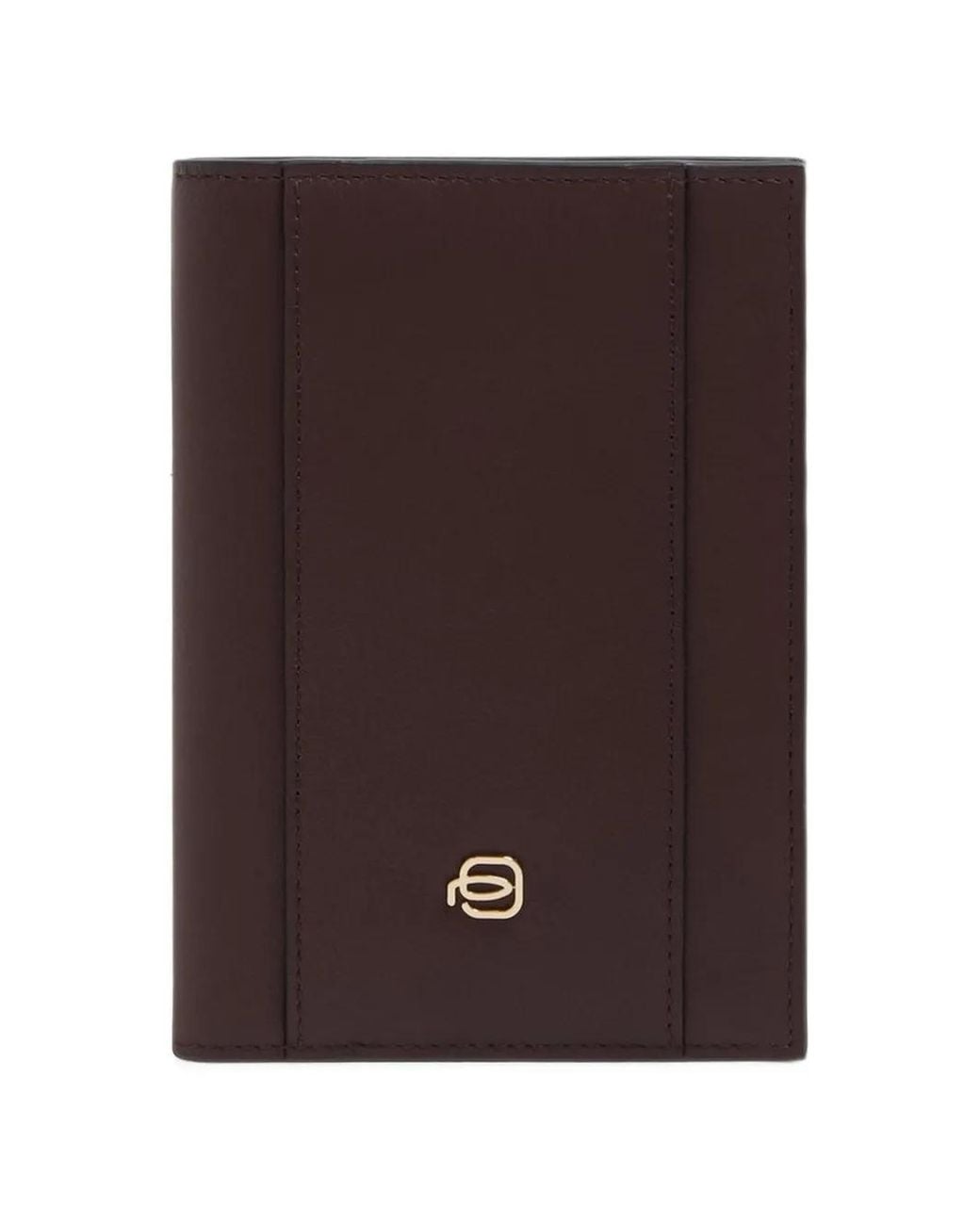 Piquadro Brown Logo-Plaque Leather Passport Holder