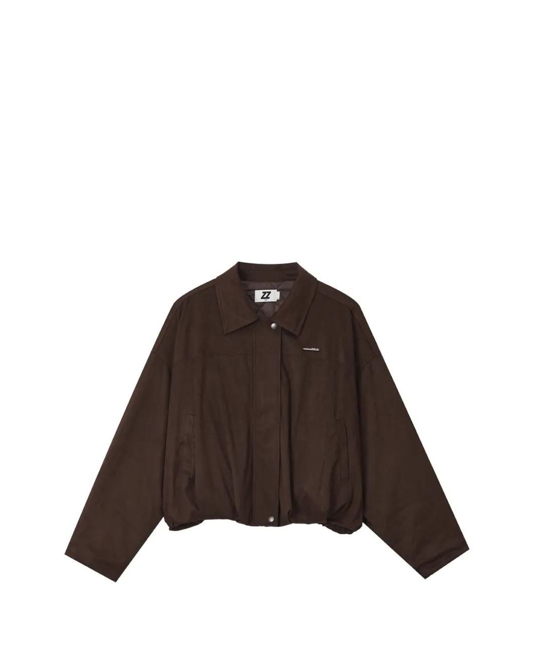 Izzue Brown Suede-Effect Bomber Jacket