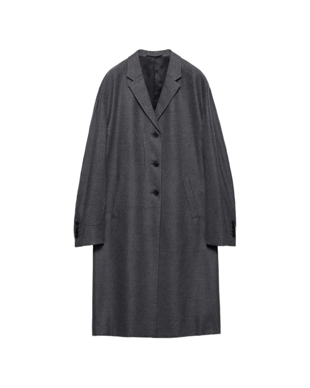 Prada Blue Single-Breasted Cashmere And Wool Coat