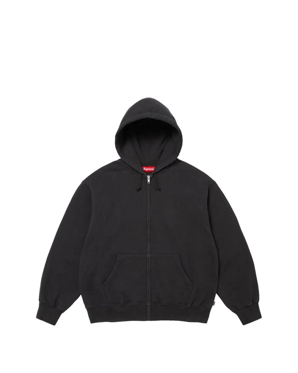 Supreme Black Cut-Out Zip-Up Hoodie for men
