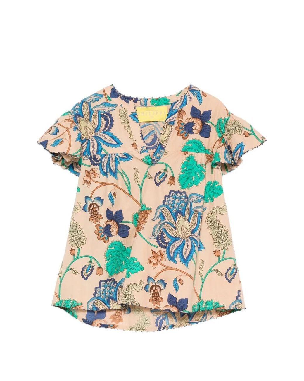 PHILIPPA 1970 Blue Blouse Wendy À Fleurs