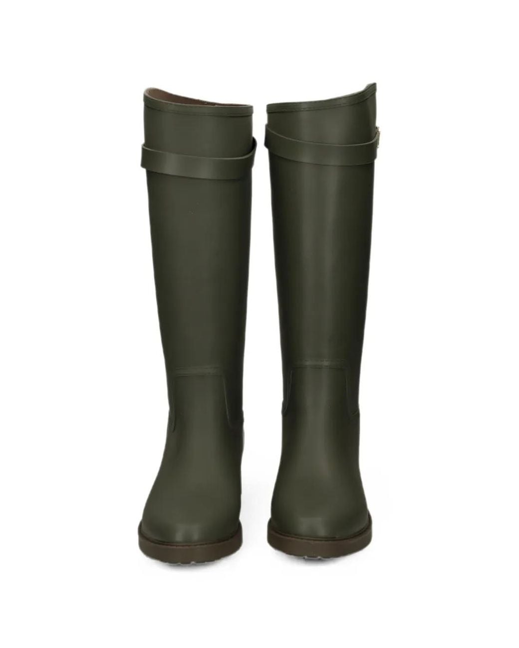 Ralph Lauren Green Bottines À Plaque Logo Et Boucle