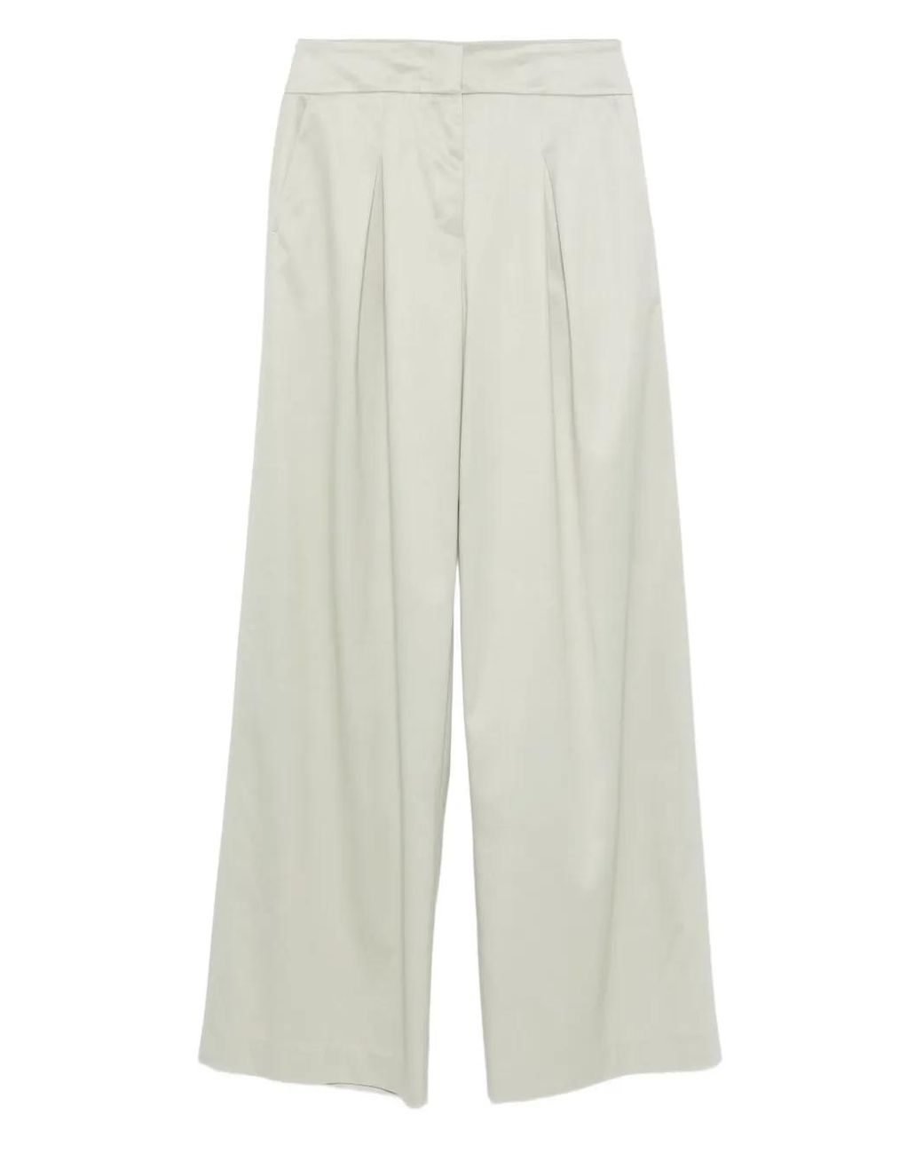 Peserico White Pleated-Detail Pants