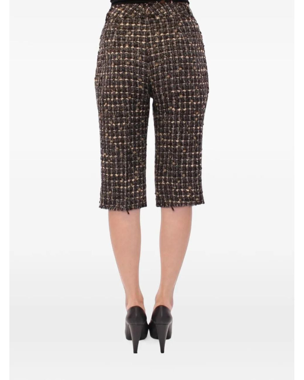 Dolce & Gabbana Black Short À Effet Tweed