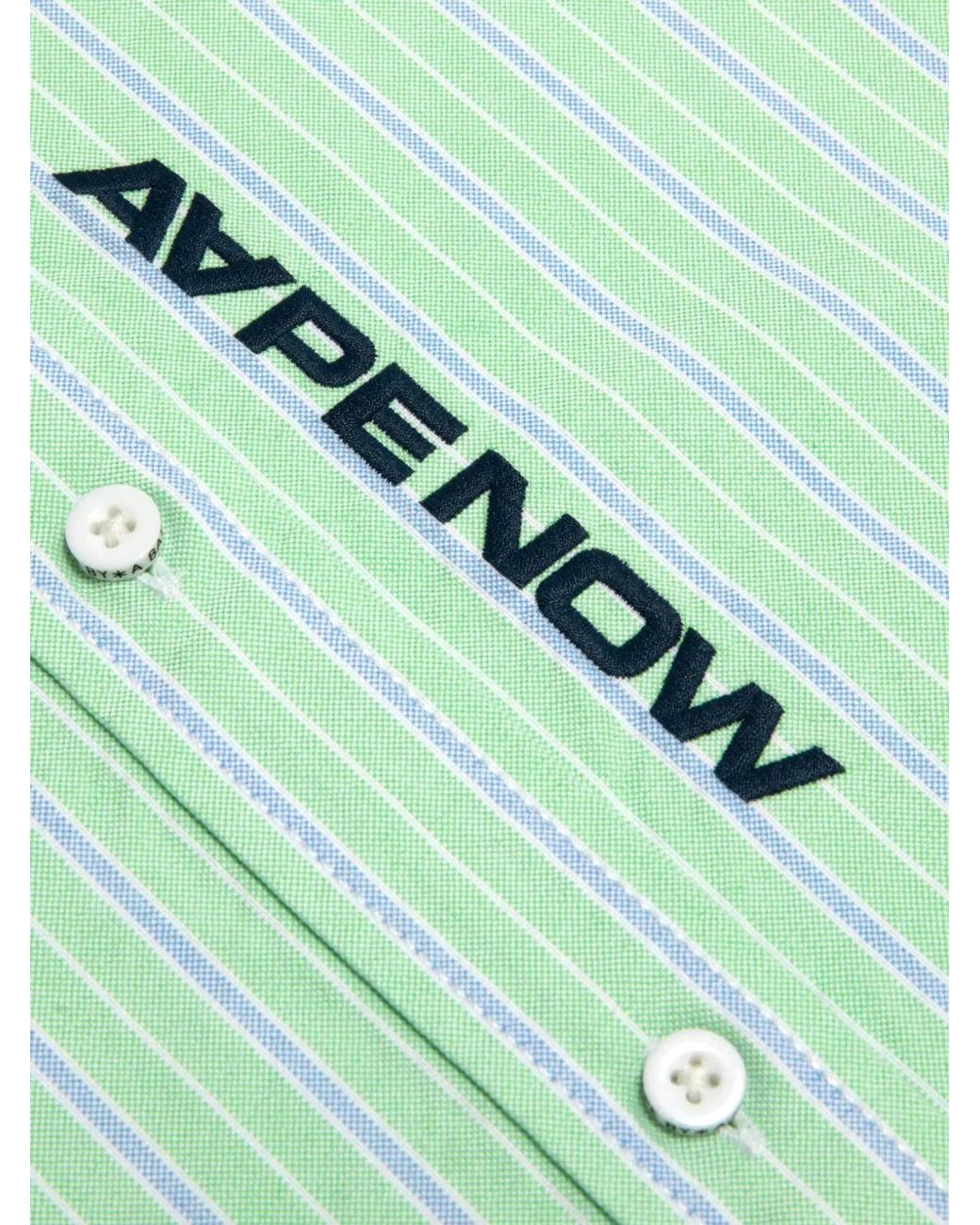 Aape By A Bathing Ape Green Striped Shirt for men