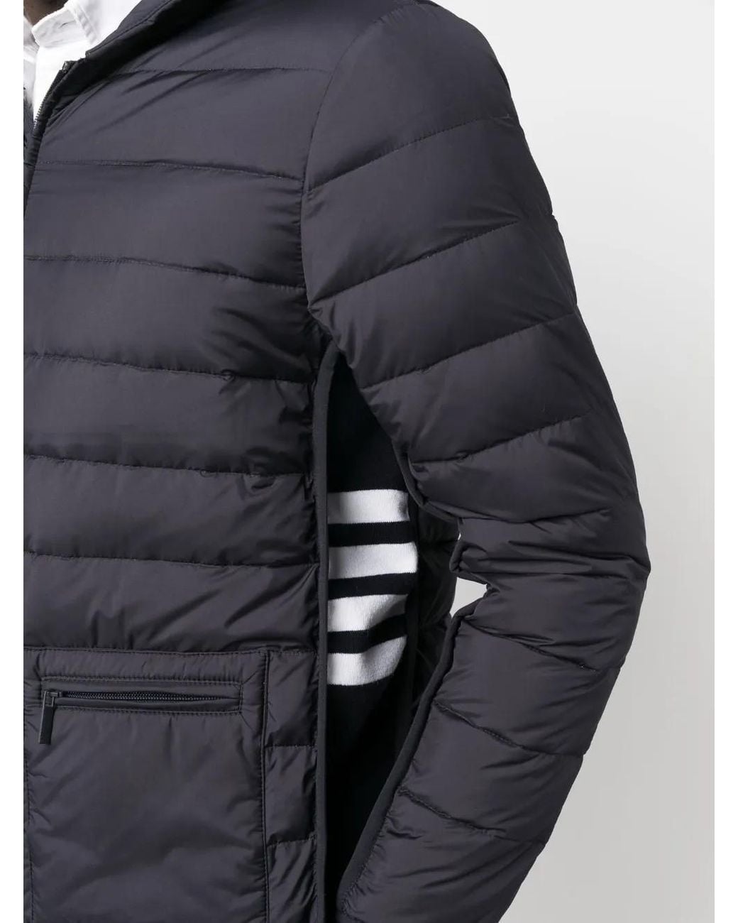 Thom Browne Black Zip-Front Padded Jacket for men