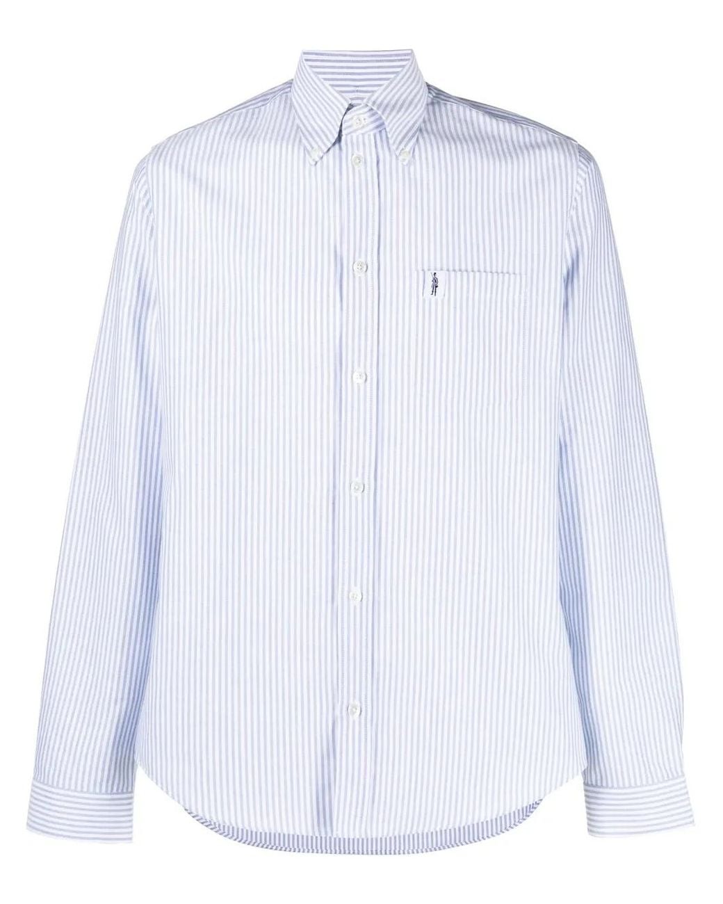 Mackintosh White Bloomsbury Striped Shirt for men