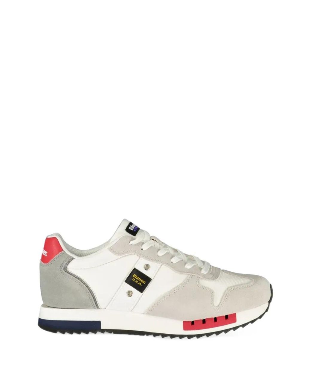 Blauer White Queens Panelled Lace-Up Sneakers for men
