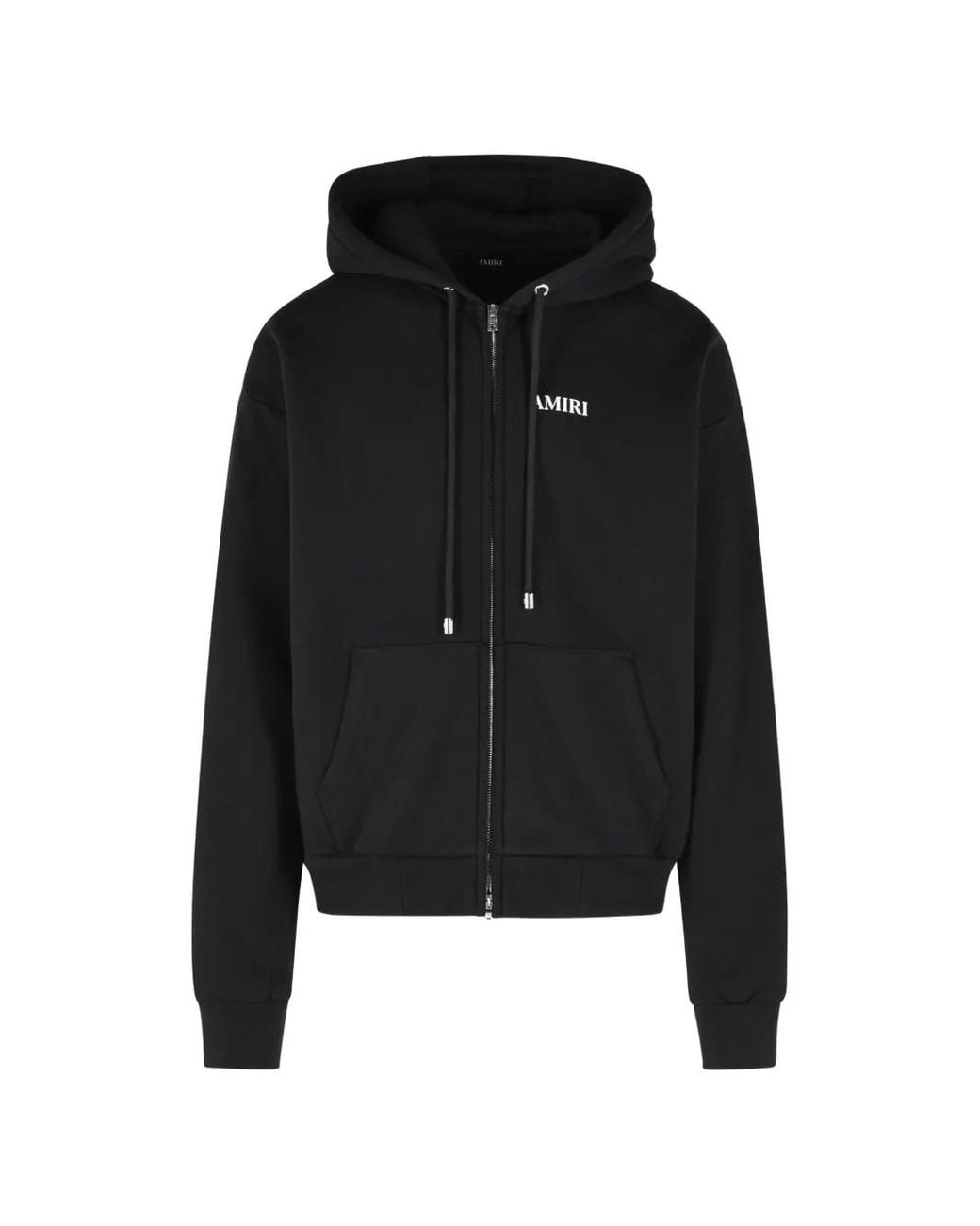 Amiri Black Relaxed Zip Up Hoodie for men